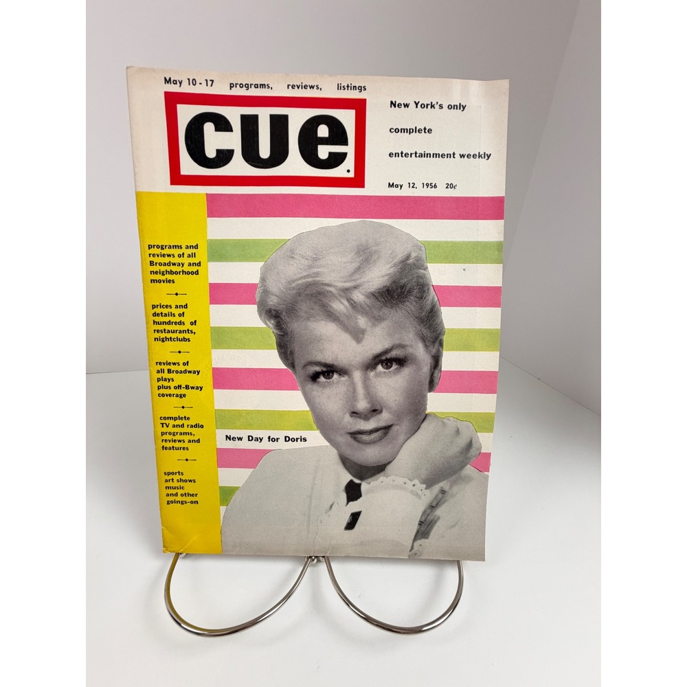 Vintage Cue Magazine May 12 1956 Doris Day Cover NYC Broadway TV Ads King IV